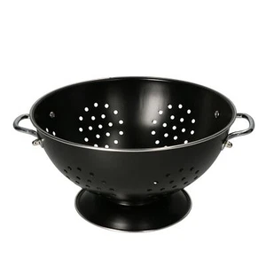 Edelstahl - Seiher Sieb 23cm in Schwarz Retro-Stil Abtropfsieb Nudelsieb Salat - Bild 1 von 4