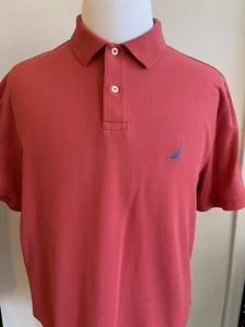 Nautica Mens Polo Shirt Size XL Short Sleeve Red Performance Deck Shirt Cotton - Picture 1 of 7