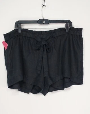 Isabel Maternity Ingrid Isabel Black Linen Tie Front Pull On Shorts Size L - Image 1 of 4