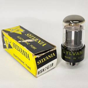 (1) Tested Sylvania 6SN7GTB Tube Black Plates Date Code MM with Box 6SN7 GTB - Picture 1 of 6