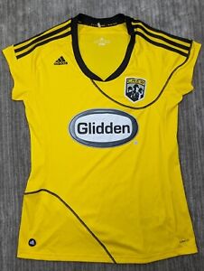 Adidas Climalite MLS Columbus Crew SC Women's Home Yellow Glidden Jersey Size XL