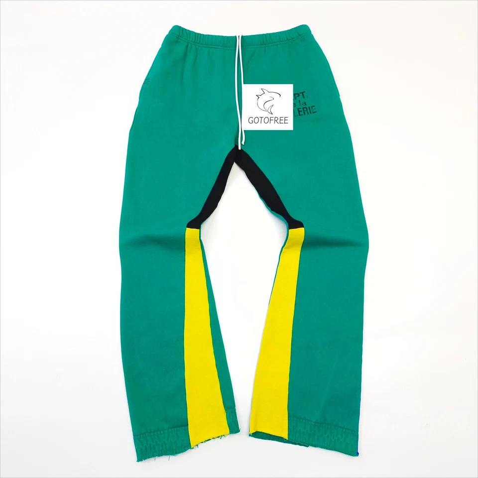 GOTOFREE GDEPT VERDE RETAZOS PANTALONES DEPORTIVOS INFORMALES PANTALONES HOMBRES MUJERES Foto 1 de 4