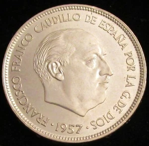 *GUTSE* FRANCO-4, 25 PESETAS 1957*71, PLUS, DE LA TIRA DE 1971, PRUEBA, ESCASA. - Imagen 1 de 2