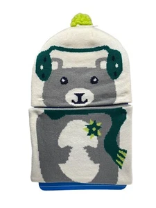 Columbia Säugling Kleinkind Beanie und Gamasche Set grau Bär Einheitsgröße Mütze & Hals Gamasche neu - Bild 1 von 5