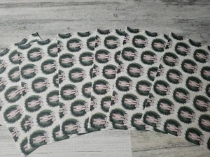 6 pieces of wreath Scrapbook Paper 4x6 photo mats #1434 - Picture 1 of 1