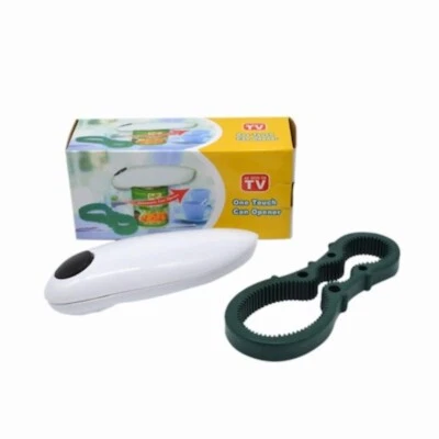 Abrelatas Eléctrico Automático Un Toque Lata Fieltro Suave Cocina Tapa Botella Tapa Herramienta Foto 1 de 4