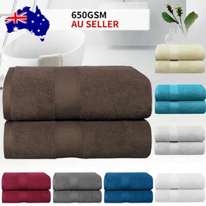 2x Jumbo Bath Sheets/Extra Large Towel 100% Cotton Hotel Quality 650GSM 90x180cm - Picture 1 of 50