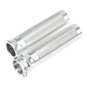1" Motorcycle Chrome Handlebar Hand Grips For Harley Road King Softail Custom CL - Picture 1 of 9