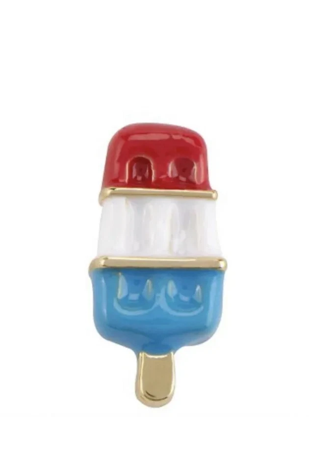 Origami Owl PATRIOTIC RED WHITE & BLUE POPSICLE BOMB POP Floating Enamel Charm - Image 1 of 1
