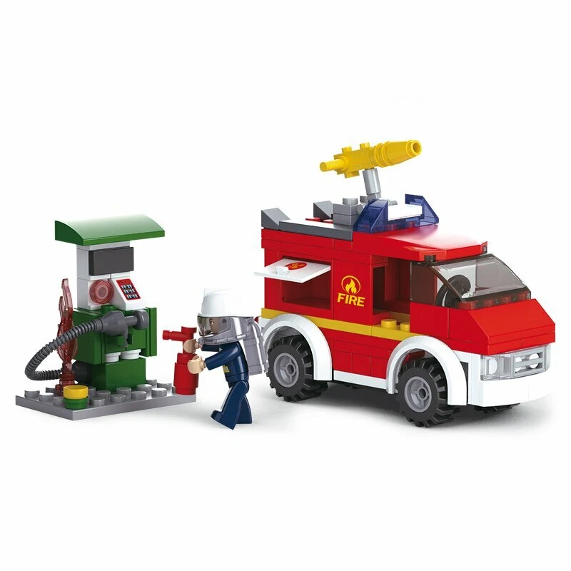 Sluban 0623 - Fire Brigade Emergency Vehicle And Fuel Pump - New - Image 1 of 1