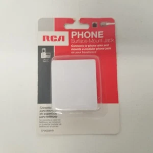 RCA White Surface Mount Phone Jack TP265WHR, New - Afbeelding 1 van 6