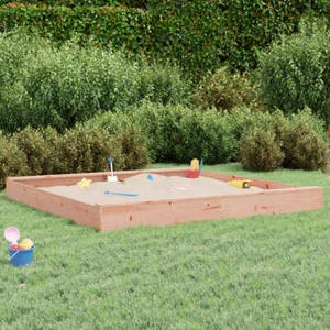 Sandkasten mit Sitzen Quadratisch Massivholz Douglasie - Bild 1 von 9