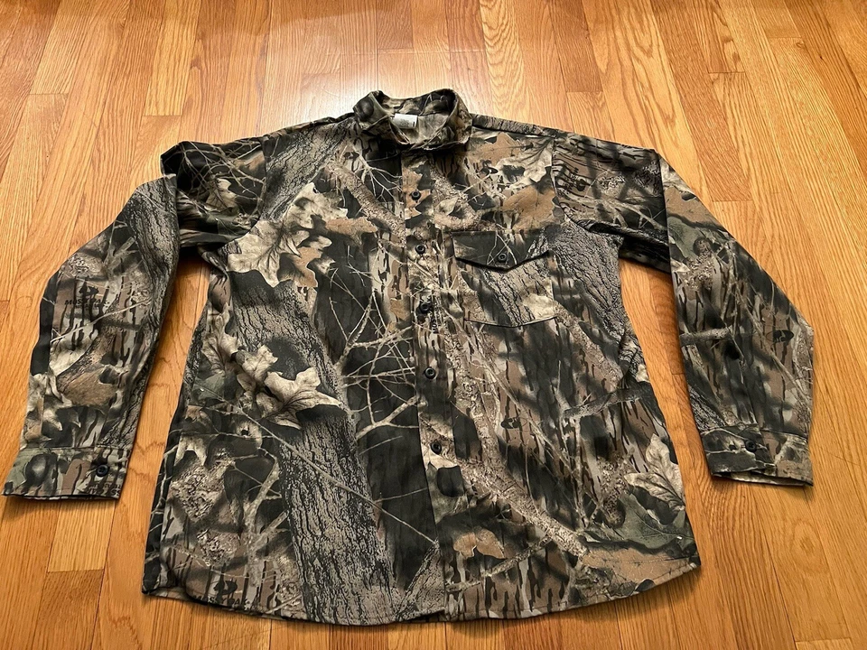 Camisa De Colección Roble Mossy YOUTH XL Romper Manga Larga Abotonada Hecha en EE. UU. Foto 1 de 4