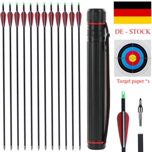 12 Stk. Pfeile & Köcher Carbonpfeile Pfeilköcher Spine 550 für Recurvebogen - Bild 1 von 27