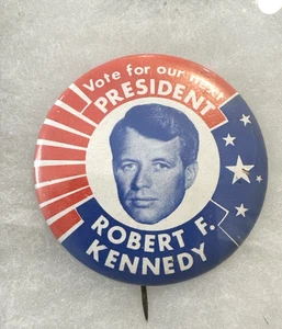 1968 Robert F Kennedy Bobby RFK 2" Kampagne Pinback Button politischer Präsident - Bild 1 von 3