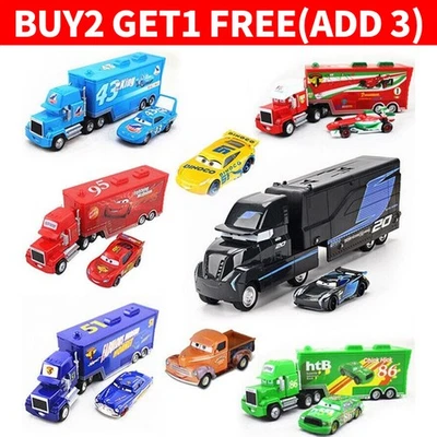 Disney Pixar Cars Black Storm Jackson DiNOco Cruz Mack Hauler Truck & Car Toys - Image 1 of 4