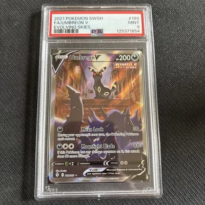 PSA 9 Mint Umbreon V 2021 Evolving Skies 189/203 Full Art Pokemon Card - Image 1 of 2