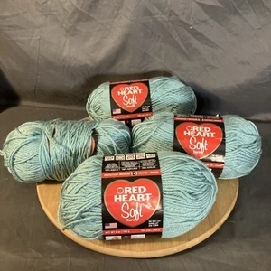 Red Heart weiches Garn Menge 4 Knäuel in SEAFOAM 5 Unzen Kammgarn Acryl Neu mit Etikett - Bild 1 von 4