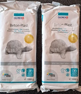 2 Pack á 1000 g Beton-Modelliermasse, Grau - Bild 1 von 2