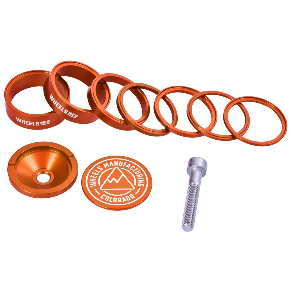 Kit espaciador de auriculares Wheels Mfg StackRight Pro, 1-1/8" naranja Foto 1 de 1