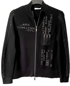 Strickjacke MONARI 100% Baumwolle Schwarz Glitzer Gr. 40-42-44 - vgl. Maße unten - Bild 1 von 14