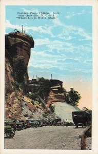 Asheville North Carolina Chimney Rock Parking Place Vintage Postcard - Picture 1 of 2