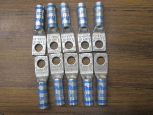 Panduit LCA6-14-L #6 CU Blue 1/4" One Hole Std Barrel Crimp on Lug Lot of (10) - Picture 1 of 2