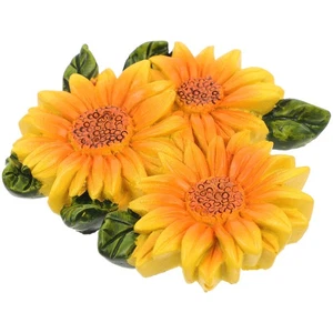Hawaiian Theme Resin Fridge Stickers Yellow Floral Beach Magnetic Fridge Decals - Picture 1 of 12