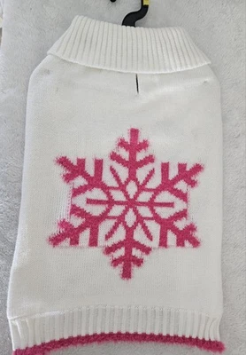PETCO Pink SNOWFLAKE SIZE LARGE DOG SWEATER NWT - Image 1 of 2