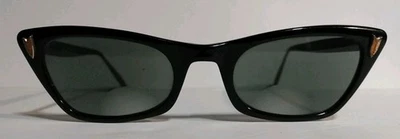 RARO Vintage Bausch & Lomb 5 1/2 ALUMINIO! Gafas de sol con montura negra ocultas bifocales! Foto 1 de 4