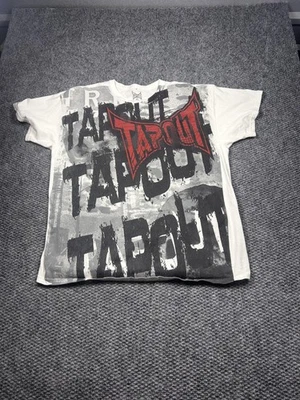 Tapout Shirt Mens 2XL White Gray Red Allover Graphic MMA Short Sleeve Crewneck - Image 1 of 4