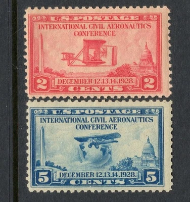 Scott 649-650 de EE. UU. con bisagras como nuevo (650 goma perturbada) CV 5,60 $ Foto 1 de 2