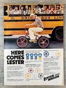 Lester Mag Wheels BMX Bike Bicycle Bedford Heights Ohio 1980 Vintage Print Ad - Picture 1 of 1