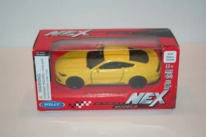 YELLOW DIECAST 2015 FORD MUSTANG GT 1:43 WELLY NIB - Ships Next Day  - Picture 1 of 3