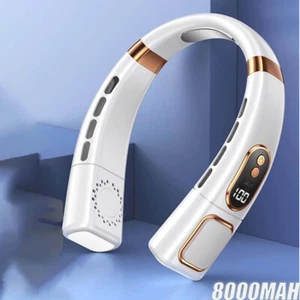 Nackenventilator mit Leuchtung 1200mAh Nackenkühler 360° Halsventilatoren USB DE - Bild 1 von 14