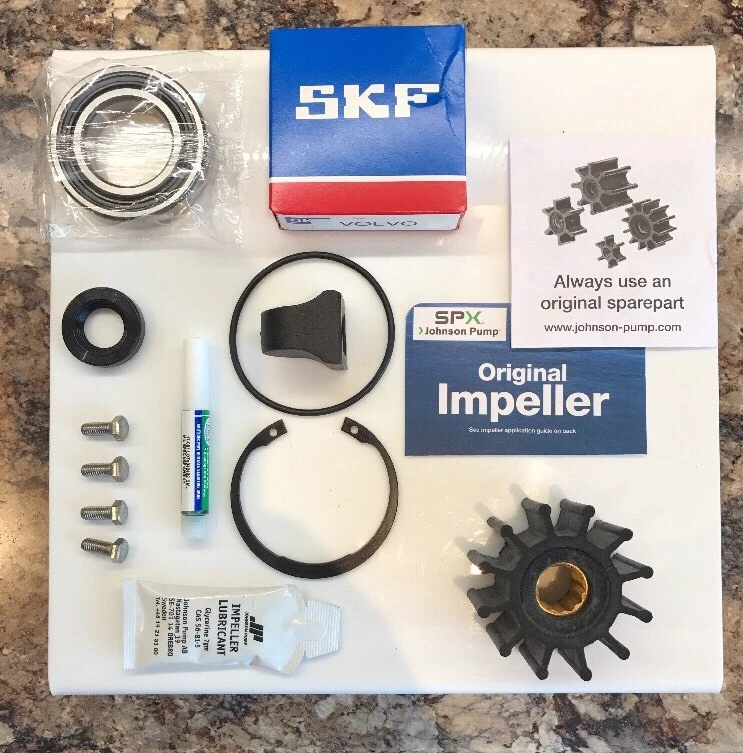 Volvo Penta Raw Water Pump Rebuild Kit Impeller  & Pump Stop 21214599 21951348 - Image 1 of 1