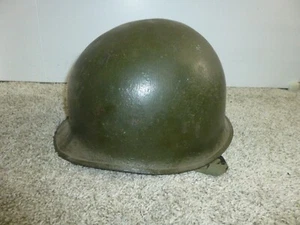 Vintage WWll Era US Army M1 Stahlhelm mit Kinnriemen Kampf Militär grün - Bild 1 von 19