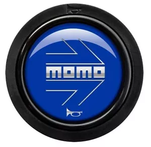 Genuine Momo gloss Blue silver arrow steering wheel horn push button (small). - Picture 1 of 4