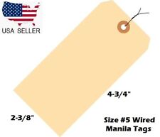 Opakowanie 100 Manila Red Orange Green Blue Yellow Shipping Wire Nawleczone tagi Sz 5