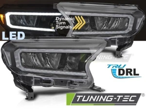 FARI ANTERIORI DINAMICI FULL LED BAR DARK PER FORD RANGER V 16-22 FANALI LIGHT - Imagen 1 de 6