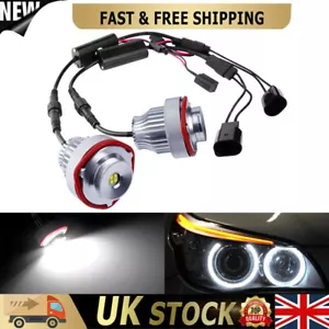 2x LED Headlight White Halo Ring Marker Light For BMW E60 E61 LCI Angel Eyes 40W - Picture 1 of 13