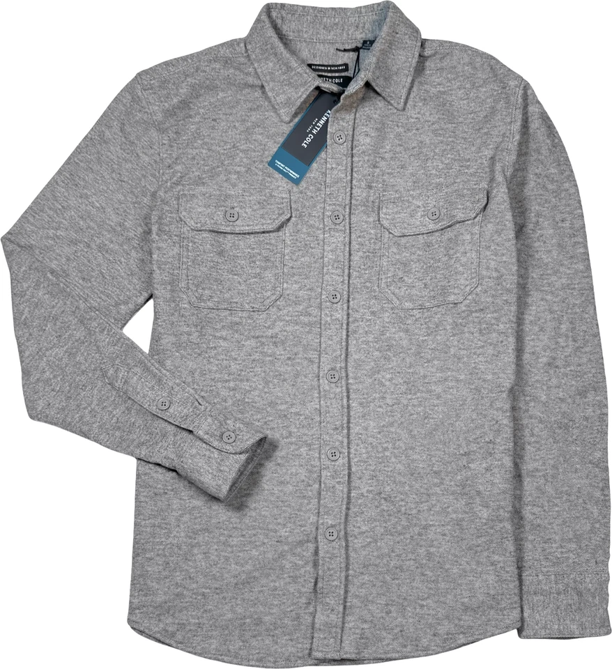 Camisa tejida Kenneth Cole Mobility - Nueva con etiquetas para hombre pequeña gris jaspeado - #46299-A4 Foto 1 de 1
