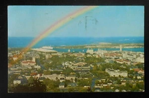 1961 Kreuzfahrtschiff Vogelperspektive Hafen Honolulu HI Postkarte Hawaii - Bild 1 von 1