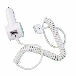 Qmadix 3.1A USB Car Charger for iPhone 4/4S/iPad, White - Picture 1 of 6