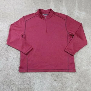 PEBBLE BEACH Shirt Men's 1/4 Zip Mock Neck Sweatshirt Red Size Extra Large - Picture 1 of 11