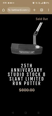 New Bettinardi Tour Issue SS8 25th Anniversary putter headcover T Hive 35 inch - Image 1 of 4