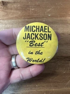 Vintage Michael Jackson "Best" In The World Pin Rückseite - Gelb. 2,19 Zoll - Bild 1 von 8