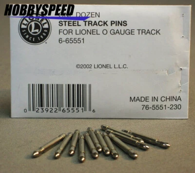 LIONEL 0 GAUGE STEEL TRAIN TRACK PINS connector section connection 6-65551 NEW - Image 1 of 2