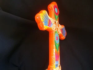 Wall decor , hand painted Cross,  Mexican Pottery Art,  - Picture 1 of 3