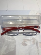 fertiglesebrille transparent. rote buegel +3,50 dptr.